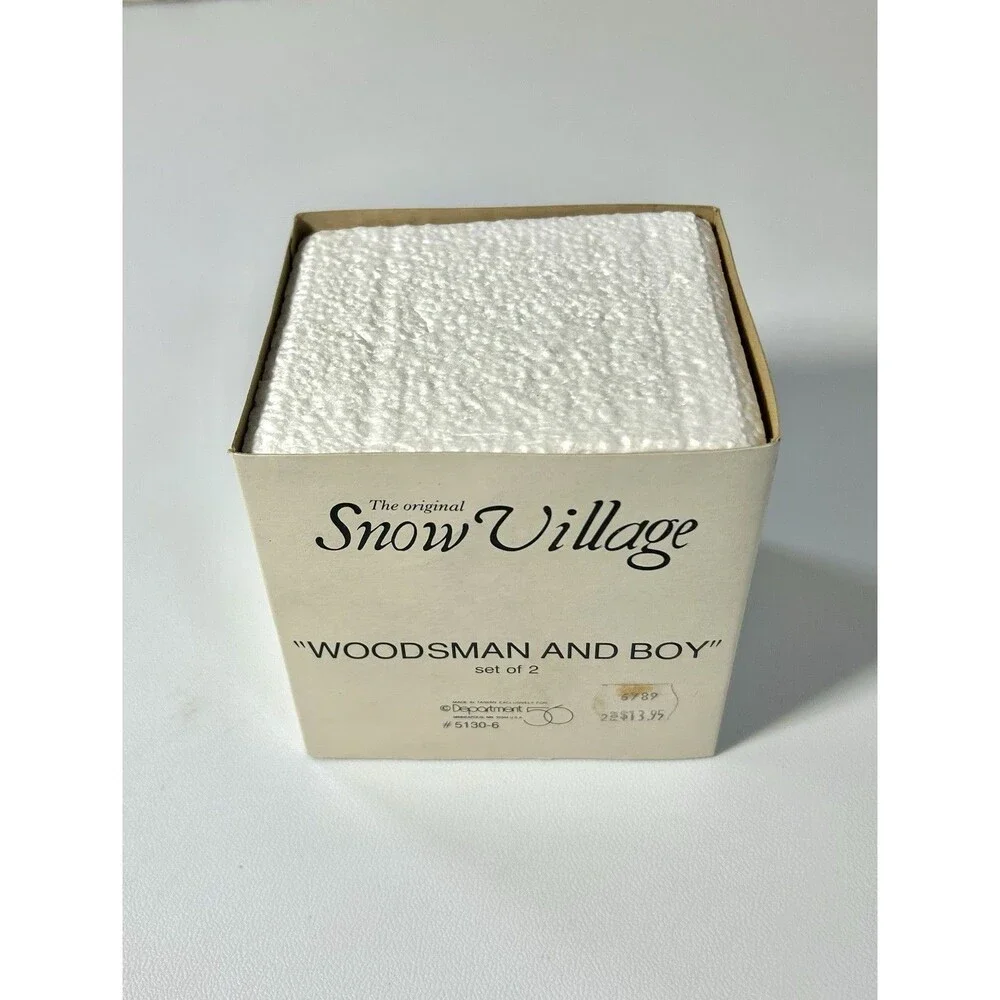 WOODSMAN AND BOY Set of 2 Snow Village Figures #5130-6 Department 56